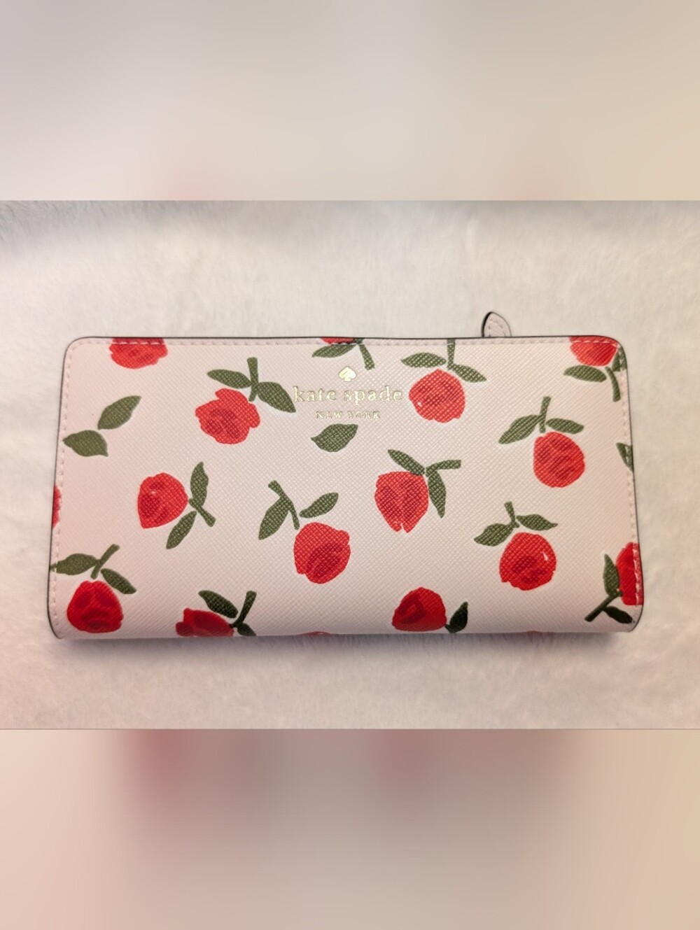 Kate Spade Dana festive Rosette Slim Bifold Wallet